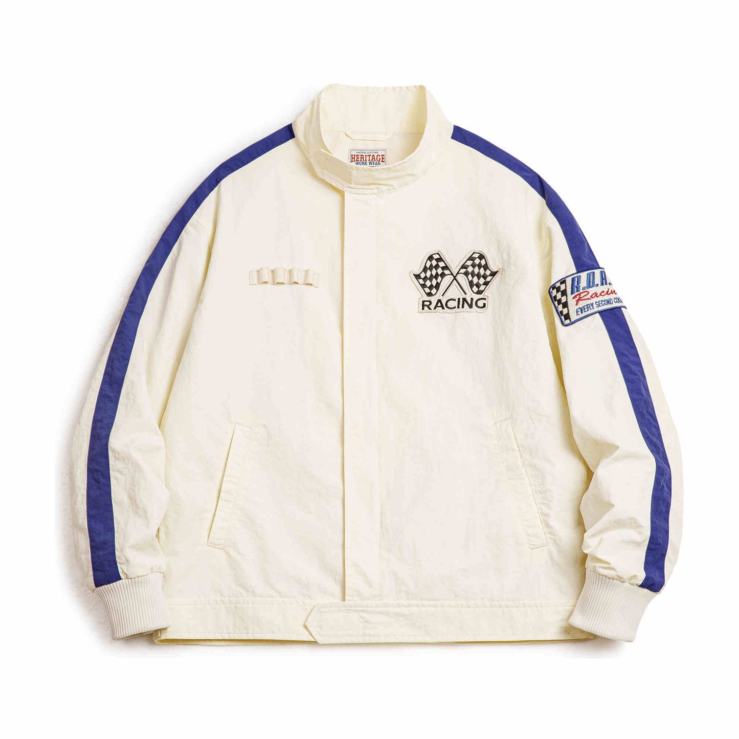 American Retro Color Blocked Embroidered Racing Jacket