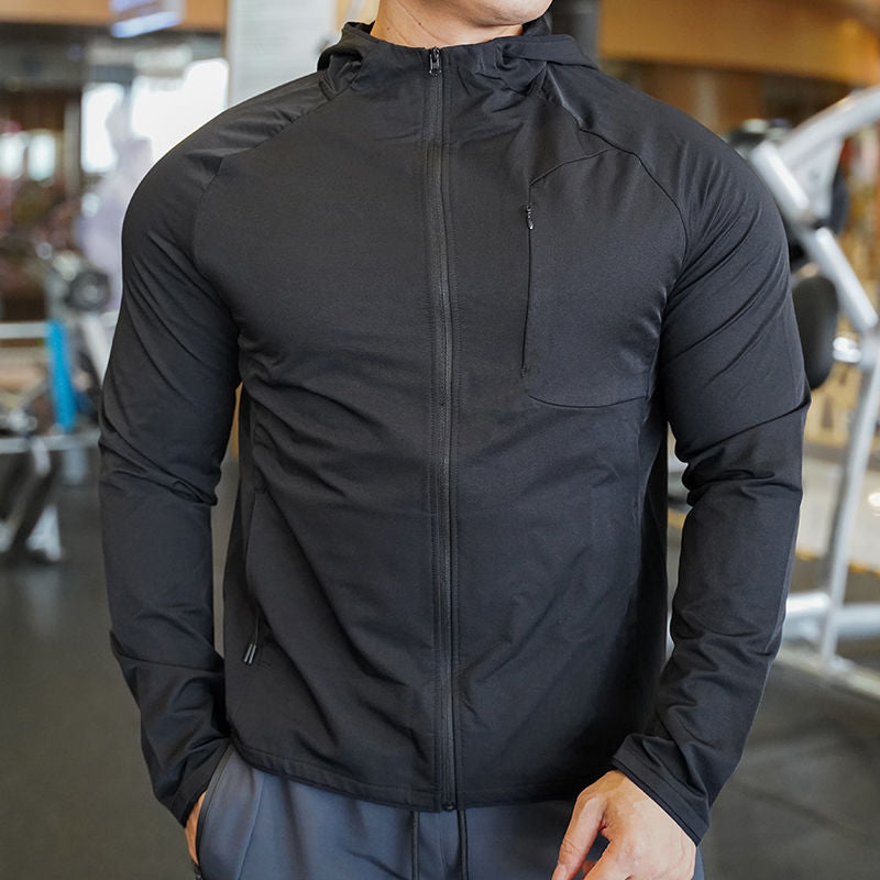 Fitness Training Slim Fit Running Hooded Outdoor Sports Jacket Men