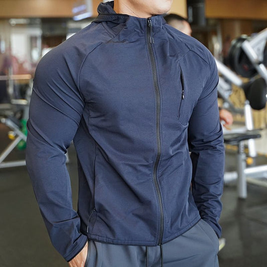 Fitness Training Slim Fit Running Hooded Outdoor Sports Jacket Men