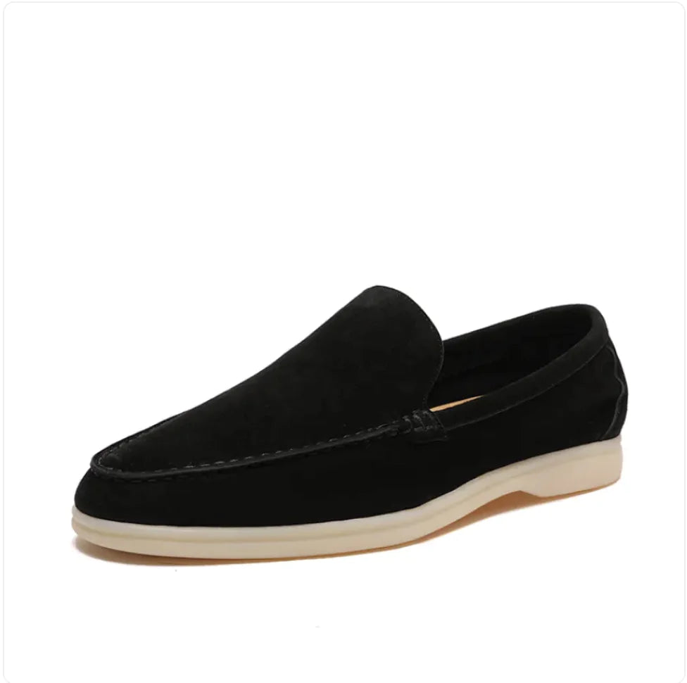 Men's Nubuck Sheepskin Loafers with Soft Sole