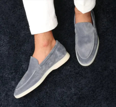 Men's Matte Suede Slip-On Loafers – Stylish and Comfortable