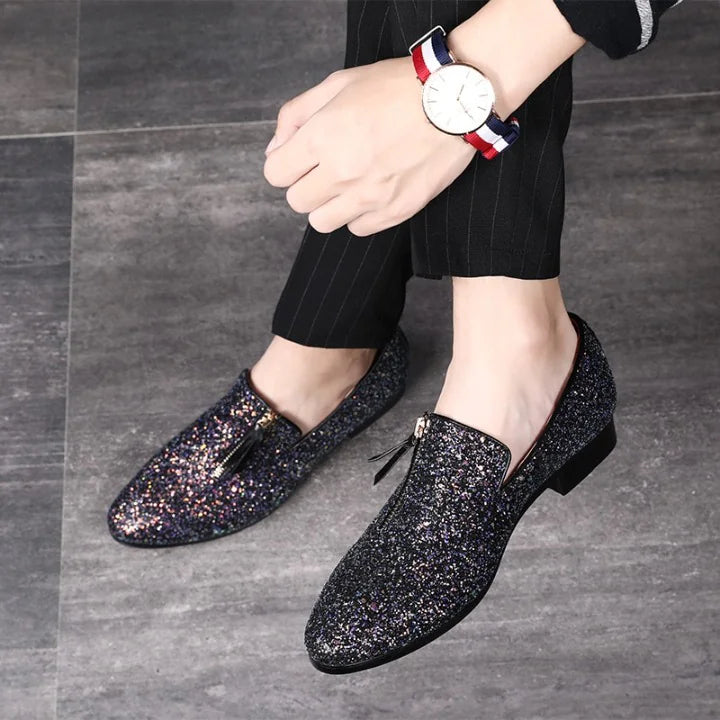 Sparkle Pointed Loafers