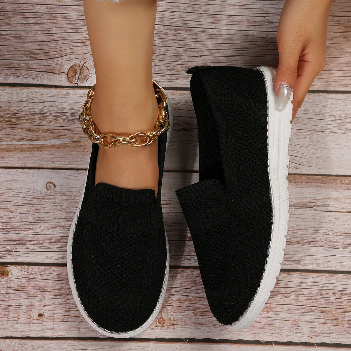 Women's Mesh Shoes Breathable Slip On Lazy Shoes Loafers