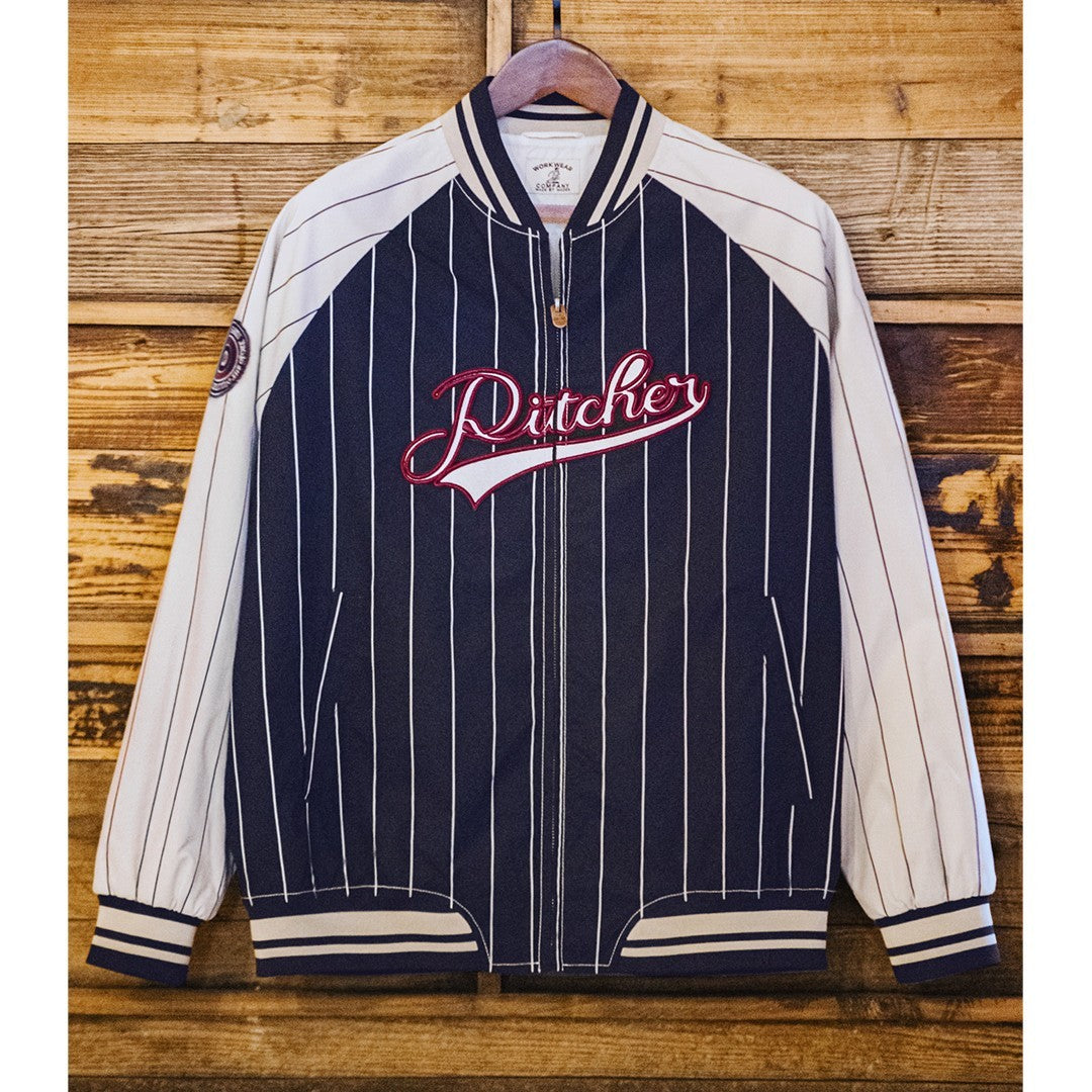 Workwear American Retro Striped Baseball Jacket