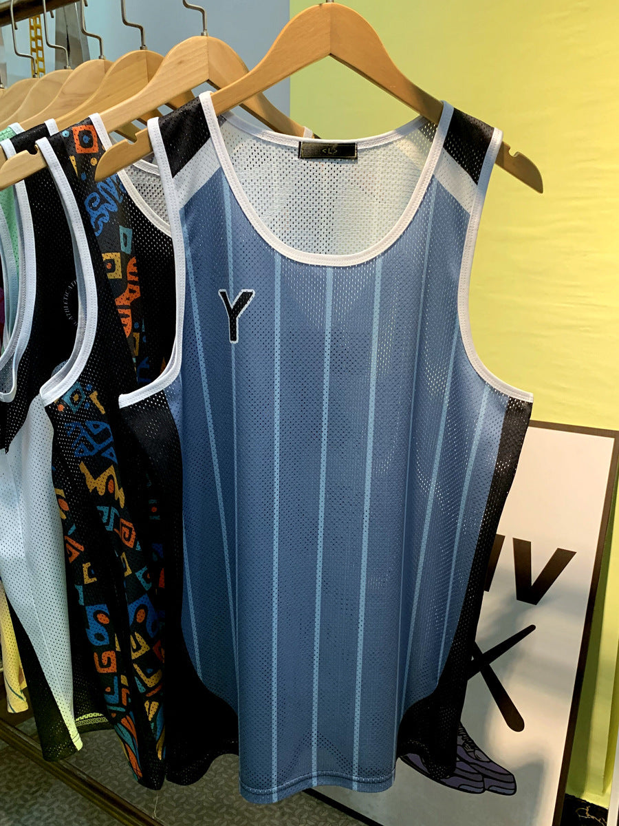 Quick-drying Striped Training Sleeveless Breathable Exercise Vest